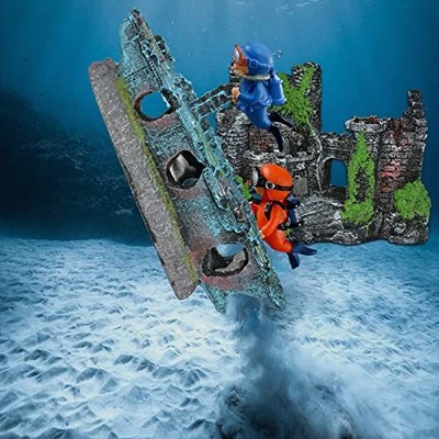  Fish Tank Decorations Ancient Castle Resin Ornaments Buy 1 get 3 Gift  Does not apply Does Not Apply - фотография #4