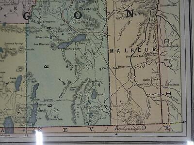 Lot 2 Antique Maps Oregon Gaskell's Atlas of the World 1893 ca 1900 Color Без бренда - фотография #6
