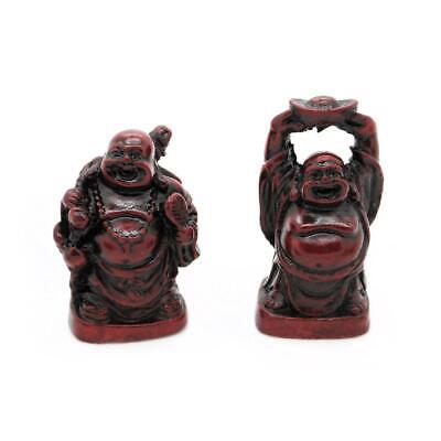 SET OF 6 HAPPY BUDDHA STATUES 2" Red Color Resin Hotei Fat Laughing Feng Shui Без бренда - фотография #4