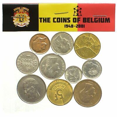 10 DIFFERENT BELGIUM COINS. FRANCS, CENTIMES. OLD COLLECTIBLE MONEY 1948-2001 Hobby of Kings - фотография #6