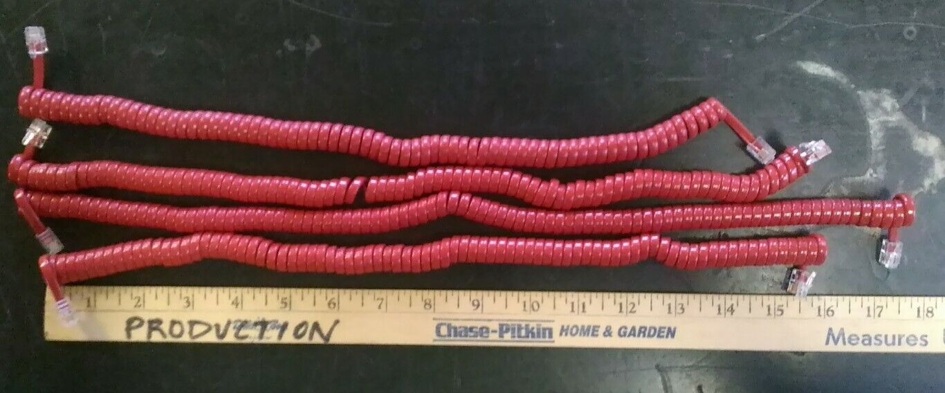 4 Foot Red Modular Telephone Cords Telephone Parts Unbranded - фотография #4