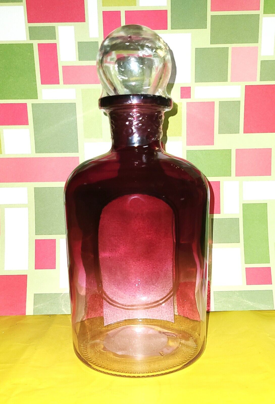 PANCHO VILLA TEQUILA  Label  Purple Glass Decanter bottle with stopper Pancho Villa Tequila - фотография #5