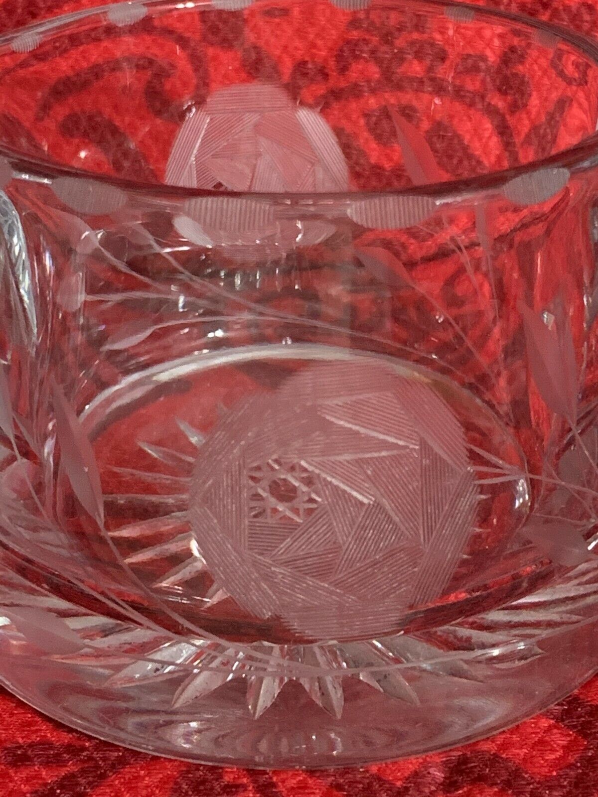Heisey antique glassware Creamer & Double handled Sugar Bowl w/lid set floral  HEISEY - фотография #9
