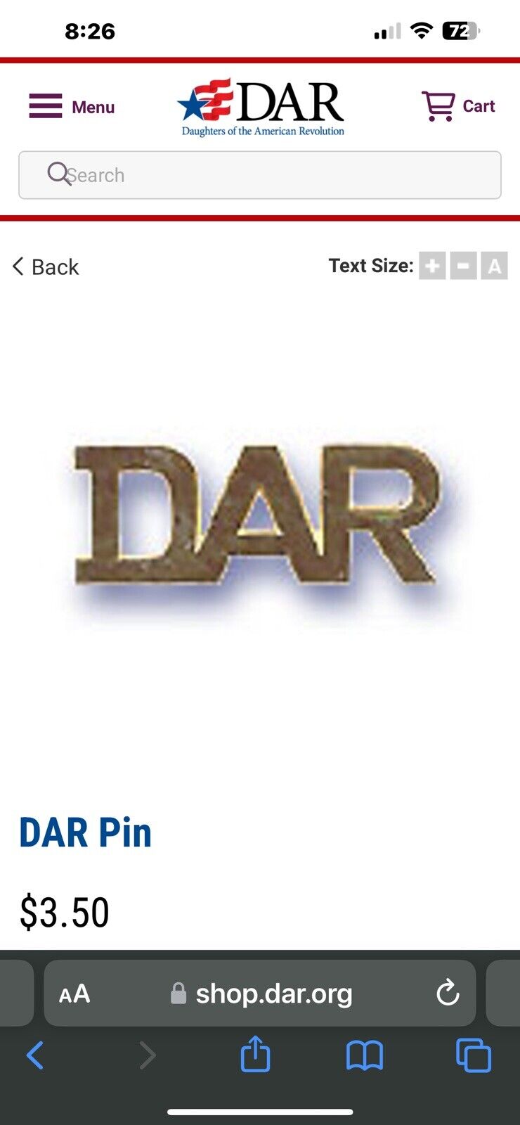 DAR Daughters of the American Revolution Classic Initial Letter Logo Pin Без бренда