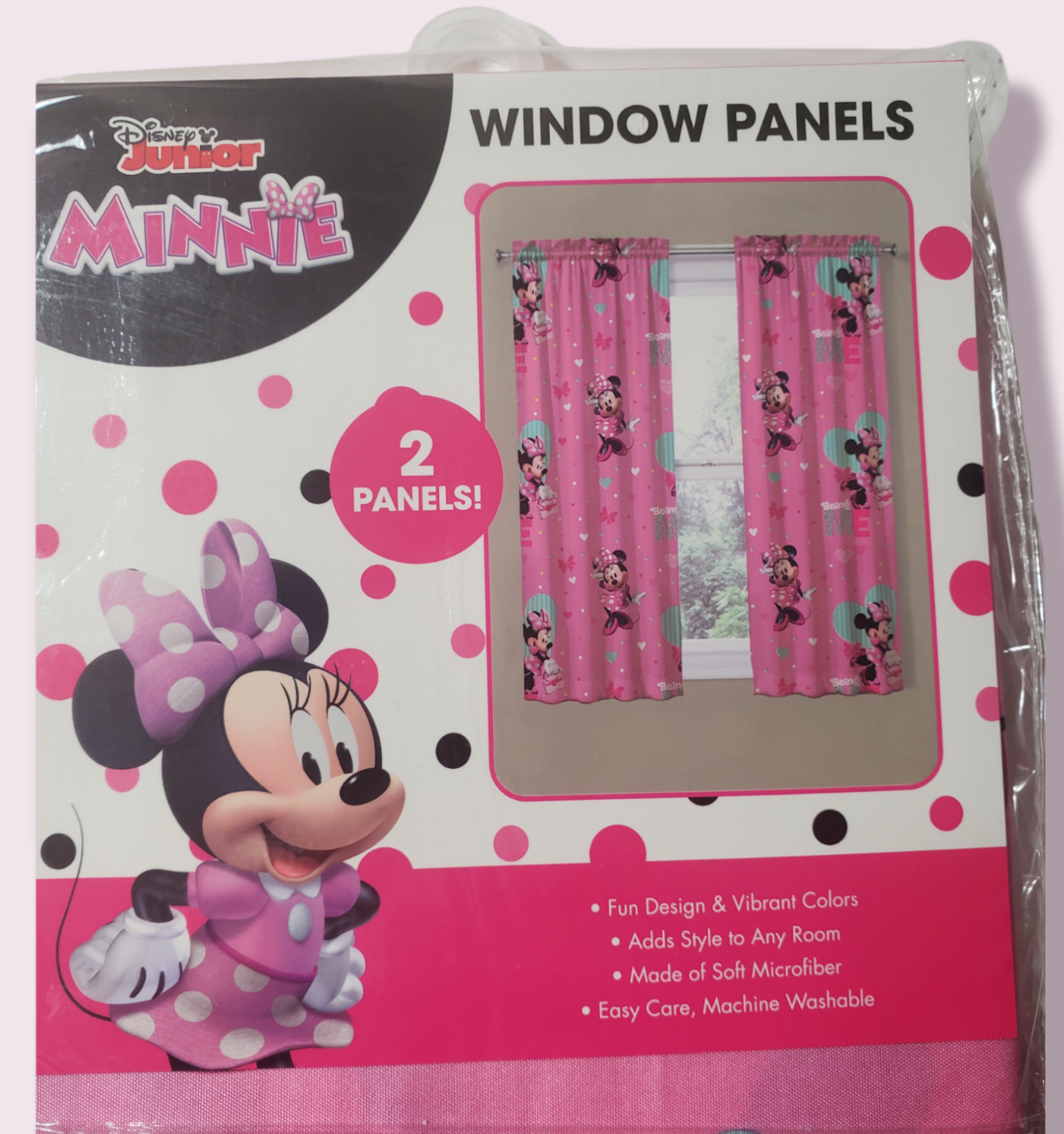 Disney Junior Minnie "Minnie's Being Me" 82 in x 63 208X160 CM Window Panels NIP Disney 25185