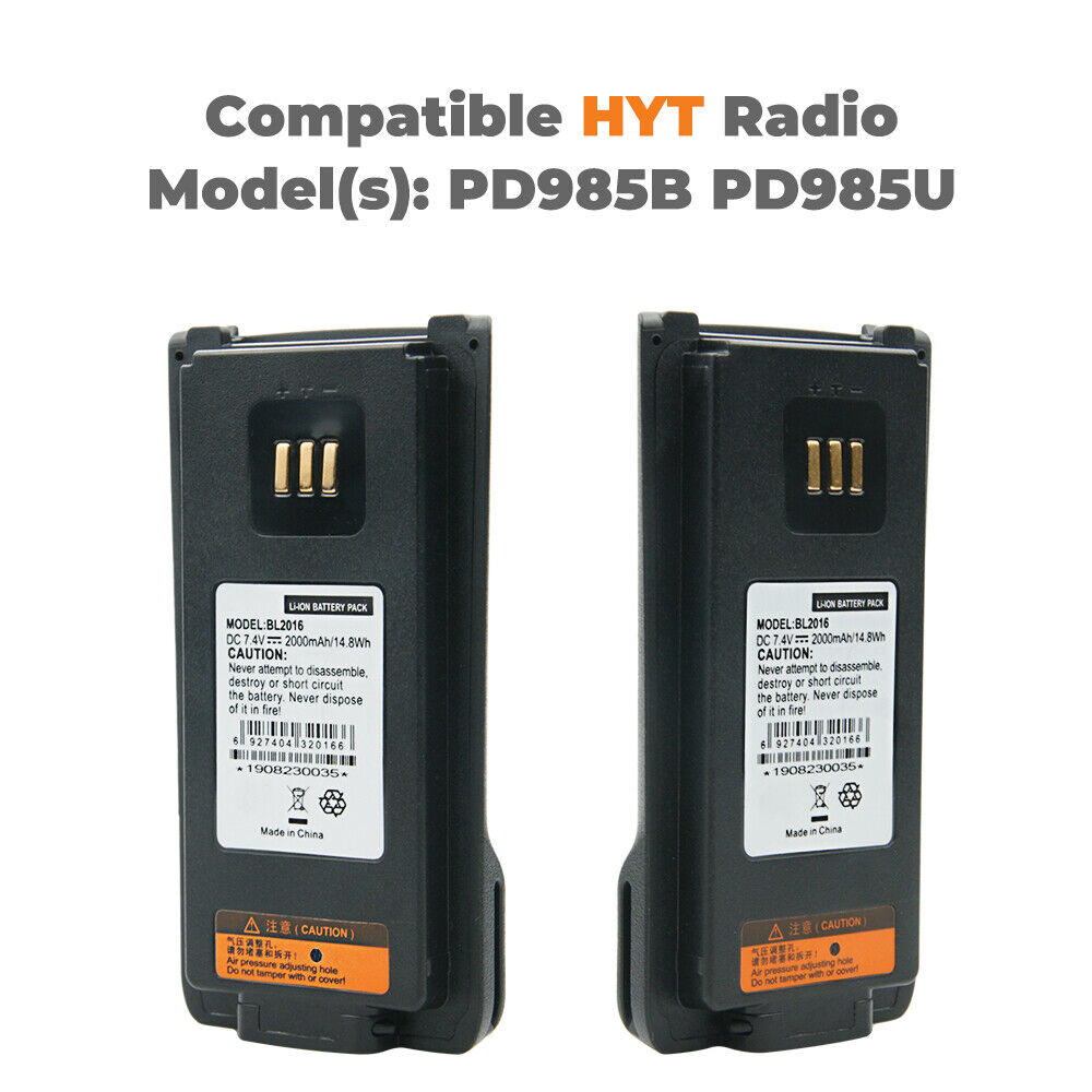 10*BL2016 Replacement 2000mAh Li-ion Battery for Hytera PD985 PD985U 2-Way Radio Vineyuan Does Not Apply - фотография #6