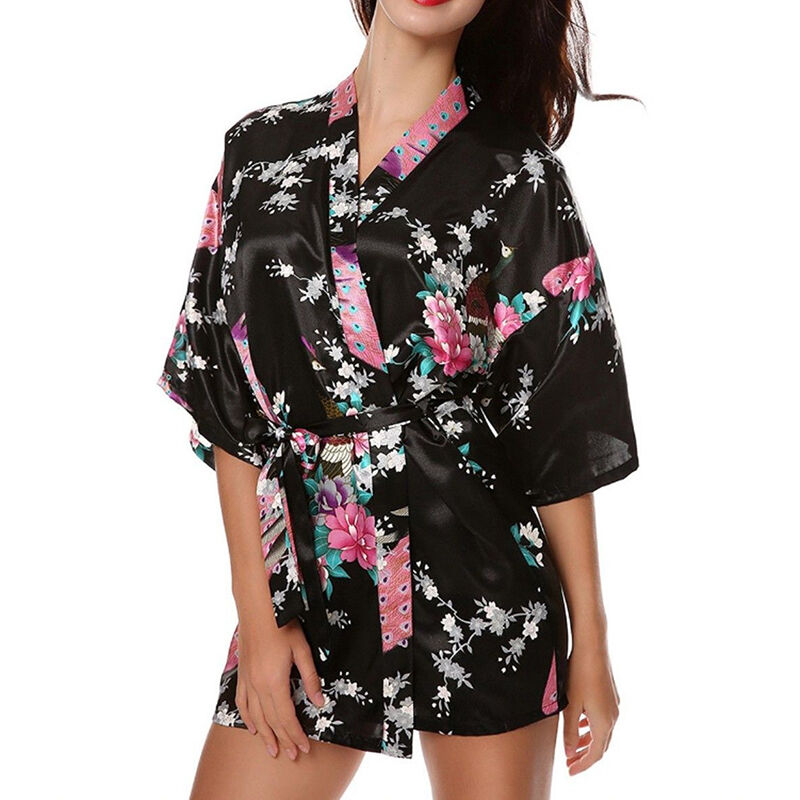 Women Lady Sexy Silk Satin Kimono Robe Gown Sleepwear Nightwear Bathrobe Pyjamas Unbranded Does not apply - фотография #12