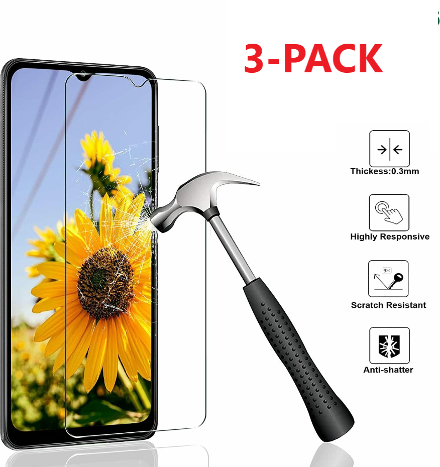 3 Pack Premium HD Tempered Glass Screen Protector for Samsung Galaxy A32 5G Unbranded
