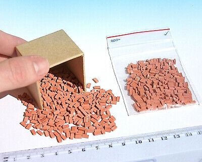 300+ Miniature Bricks Red O / HO scale model dollhouse diorama wargame 1:48 1:72 naaron88 01 - фотография #3