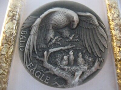 1-OZ .925 LONGINES STERLING SILVER DETAILED BALD EAGLE 3D HIGH RELIEF COIN+GOLD Без бренда