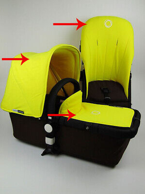 Bugaboo Cameleon Baby Stroller Yellow Apron Canopy Seat Liner Fleece Set 3pc Set Bugaboo Cameleon