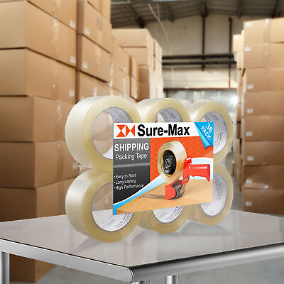 36 Rolls Carton Sealing Clear Packing Shipping Tape - 2 mil 2" x 110 Yards Sure-Max Does Not Apply - фотография #6
