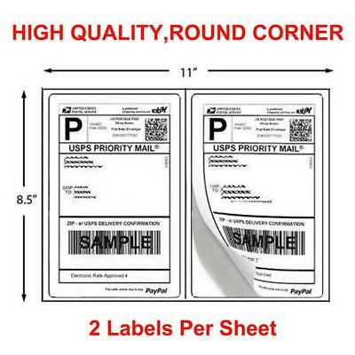 200 Half Sheet 8.5 x 5.5 Shipping Labels 2/Per Sheet Self Adhesive Round Corner Unbranded Does Not Apply - фотография #2