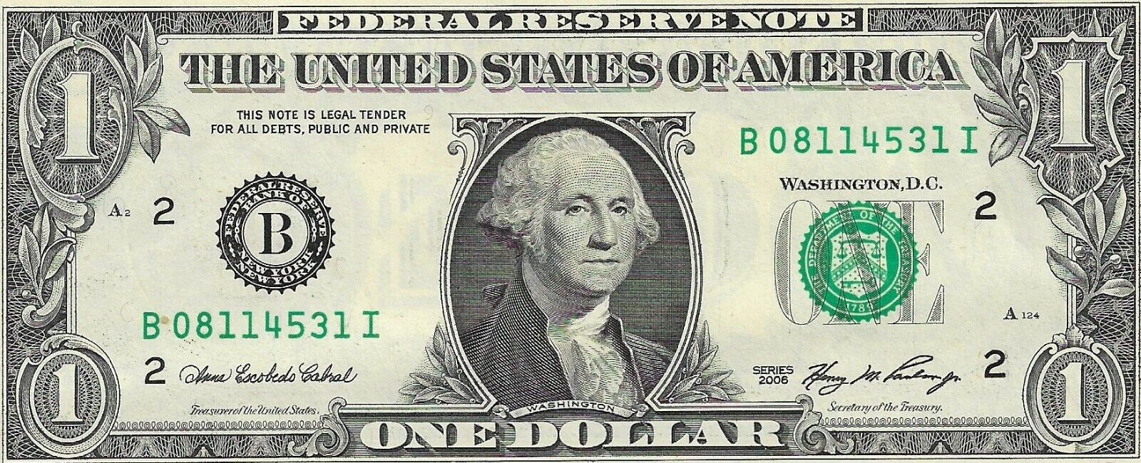 198 x UNITED STATES $1 DOLLAR 2006 P523a UNC Без бренда