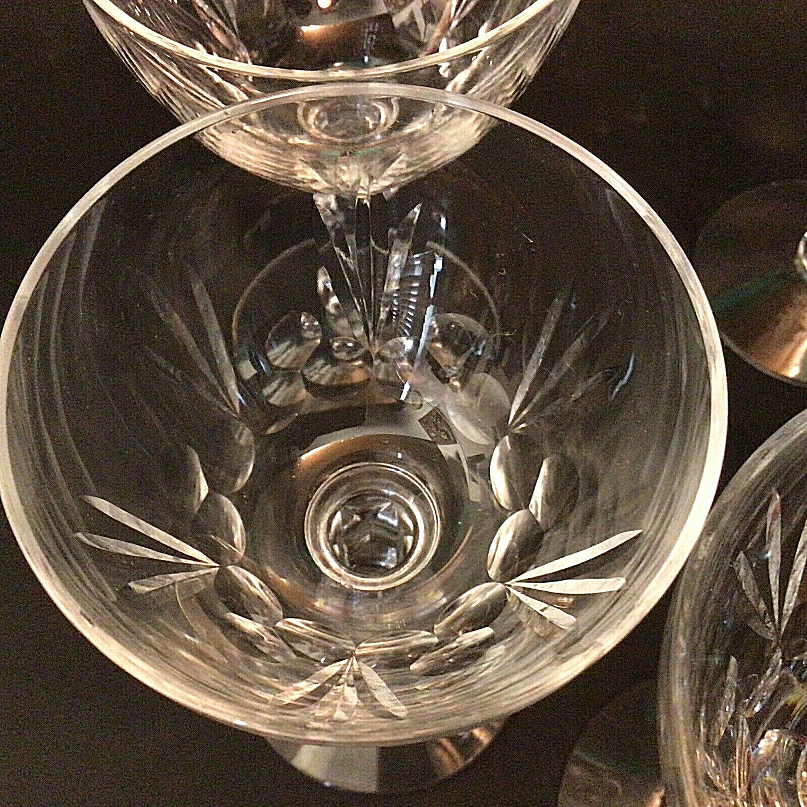CAMBRIDGE WINE GLASSES EUCLID SET OF 5 RARE VINTAGE MID CENTURY MODERN CAMBRIDGE GLASS - фотография #2
