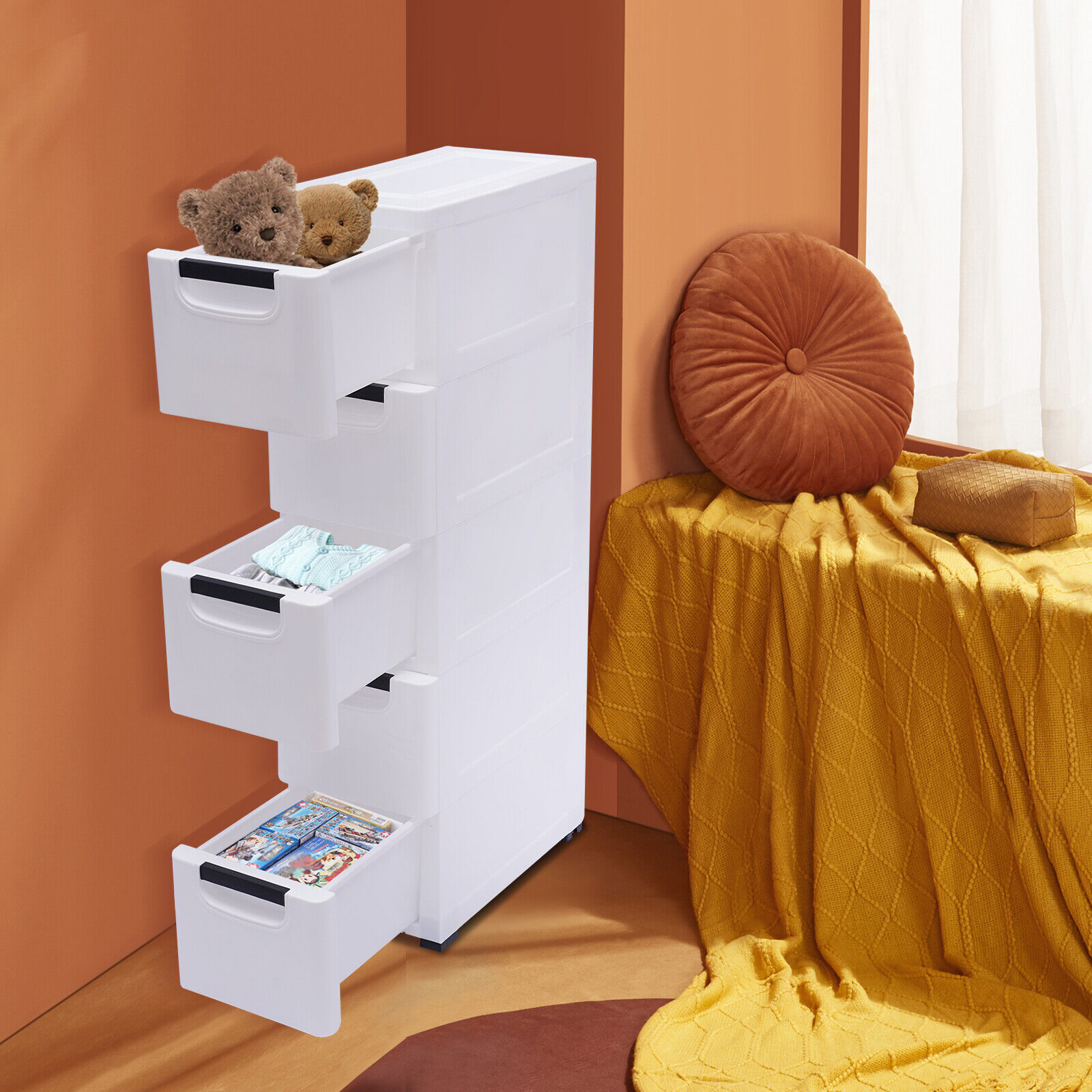 Wardrobe Vertical Tall Dresser Storage Organizer Tower With 5 Drawers Closet Unbranded Does not apply