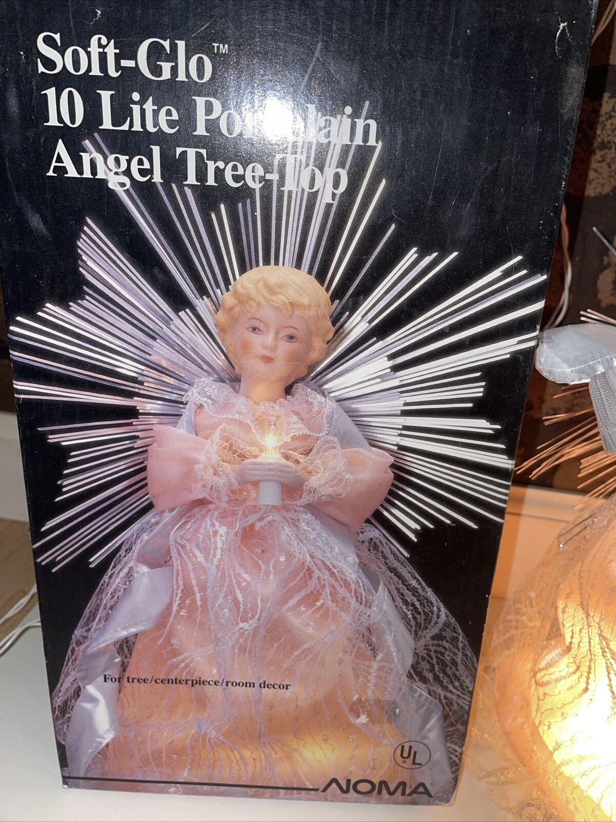 Vintage NIB Noma Soft-Glo Porcelain Angel Tree-Top Or Centerpiece Christmas Noma