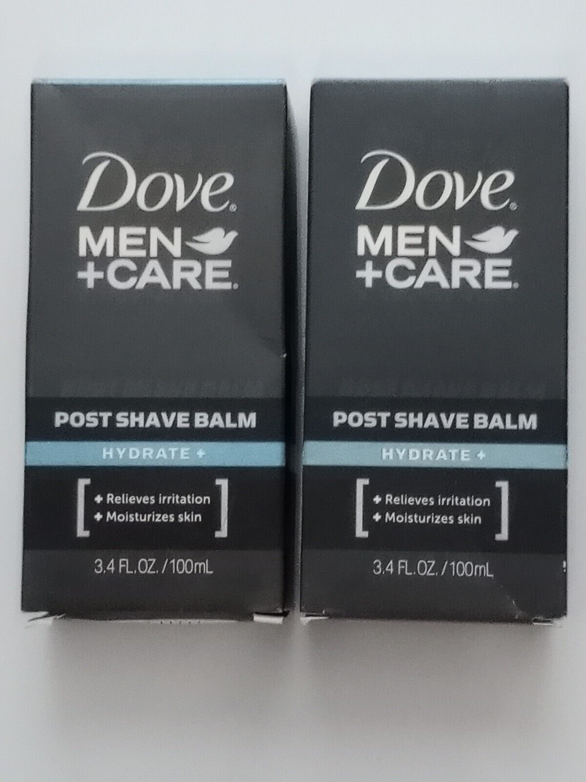 2 DOVE MEN CARE+ Care Post Shave Balm HYDRATE + 3.4 fl oz LOT OF 2 Smashed box Dove 260122