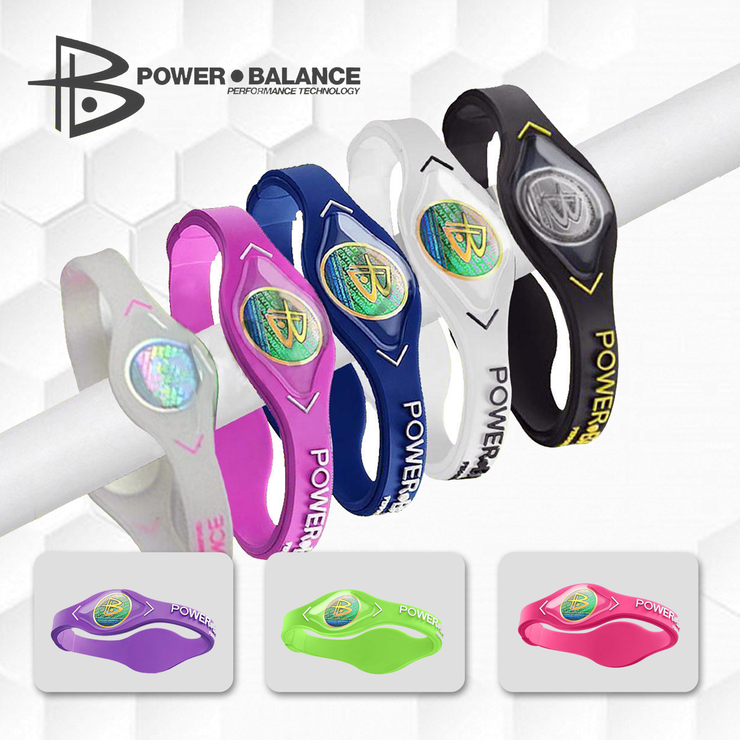 Power Balance Bracelet Hologram Silicone Original Strength And Flexibility Power Balance Does Not Apply - фотография #5