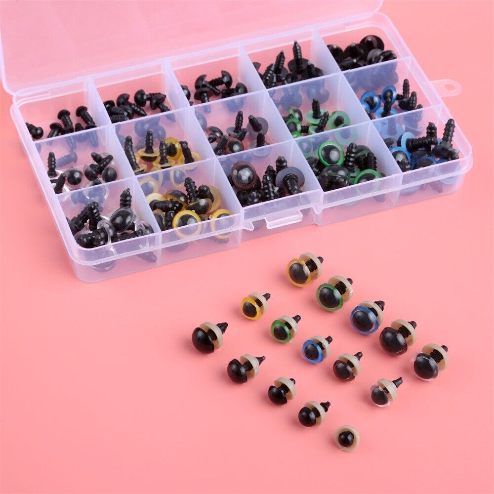 150Pcs 6mm-12mm Animal Safety Eyes Handmade Doll Puppet Plastic Eyes Multicolor Unbranded Does Not Apply - фотография #6
