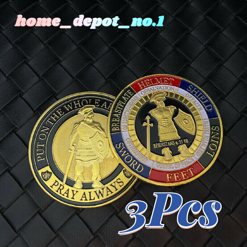 3P Put On the Whole Armor Coins Gift Of God Commemorative Collection Challenge Без бренда - фотография #2