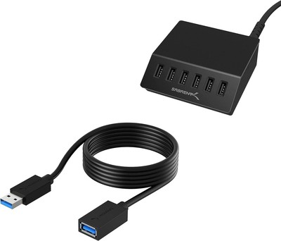 USB 3.0 Extension Cable A Male to A Female Black 6 Feet 60 Watt 12 Amp 6 Port Unbranded B08SP1SDNS