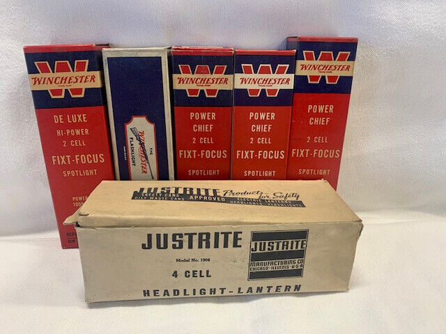 Vintage Winchester Flashlights Collectible Spotlight Reapting Arms Justrite Lot Winchester