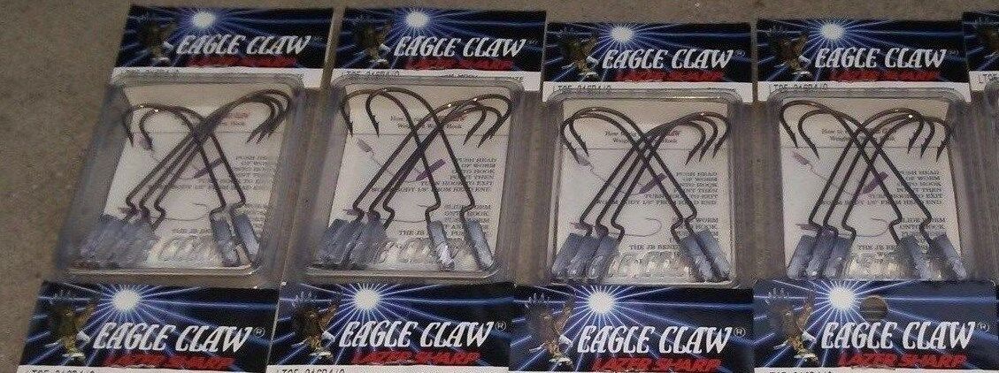 20 ct Eagle Claw Weighted Worm jig head fish Hooks Bronze Size 4/0 LT95-16R  Eagle Claw LT95-16R - фотография #4