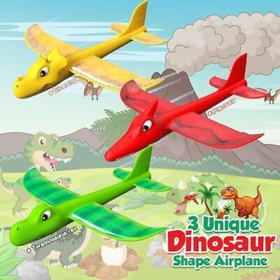 Dinosaur Airplane Launcher Toys for Boys: 3 Pack Dino Foam Airplanes Outdoor  Does not apply Does Not Apply - фотография #3