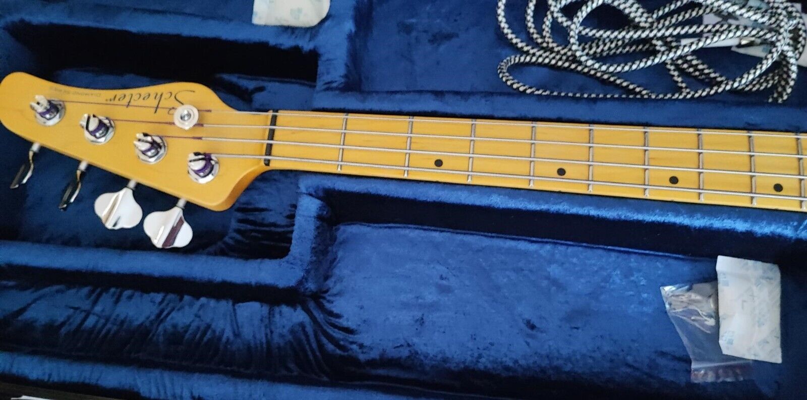 Beautiful New White Schecter CV-4 Bass w/ Maple Neck & Schecter Hard Shell Case Schecter Schecter CV-4 - фотография #9