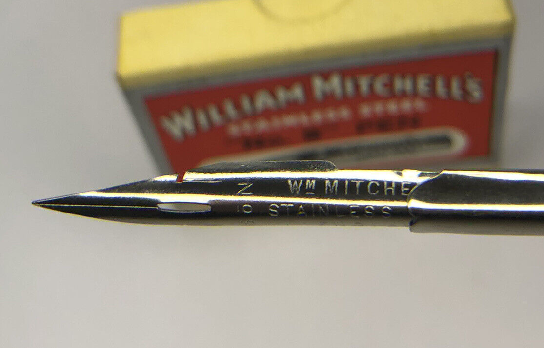x2 William Mitchell's Stainless Steel "No.9" Pen 0221 Fine Nib Vintage Dip Pen William Mitchell - фотография #3