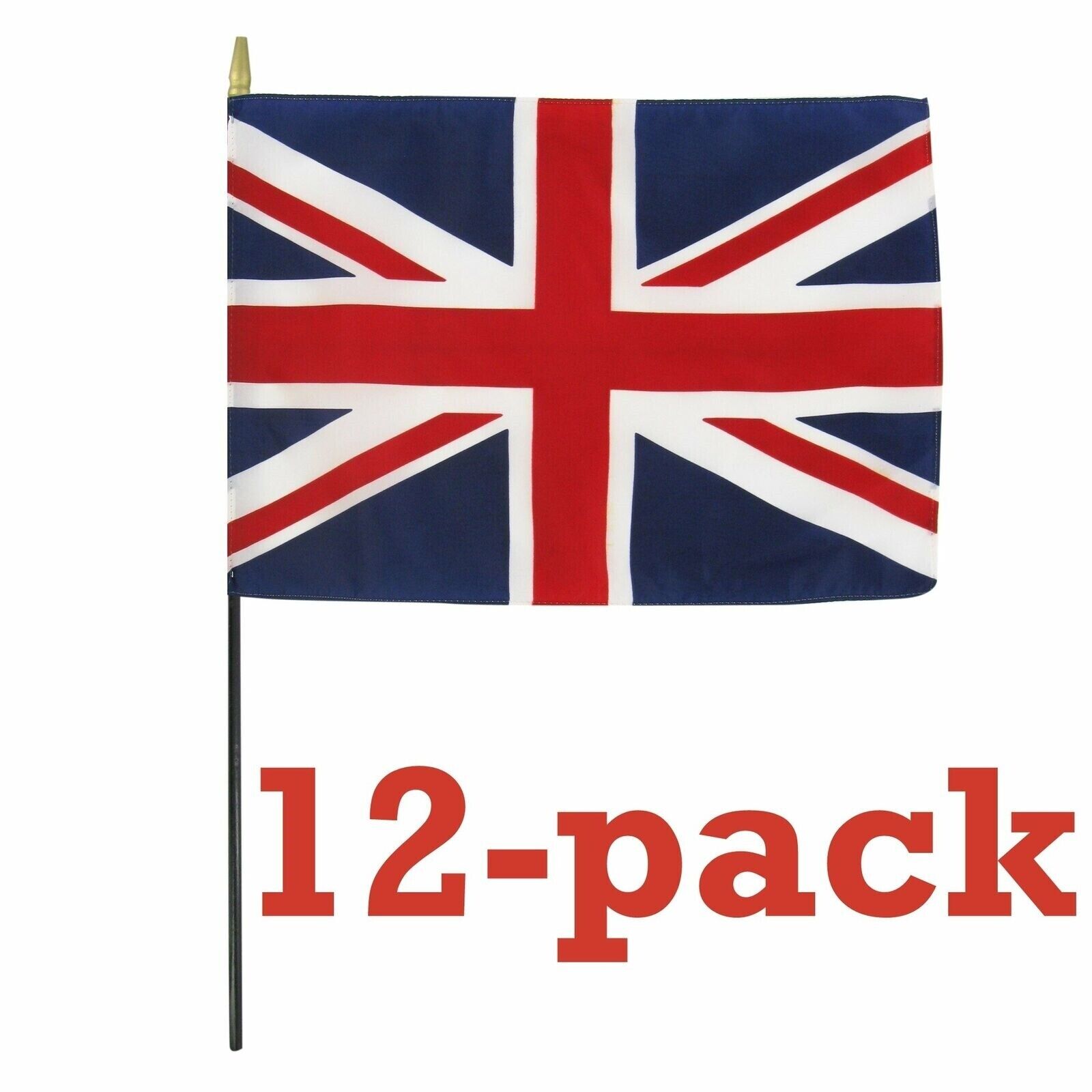 United Kingdom Flag 4" x 6" 100% polyester. Made in USA! 12 Pack GO Flag countryflagsx12