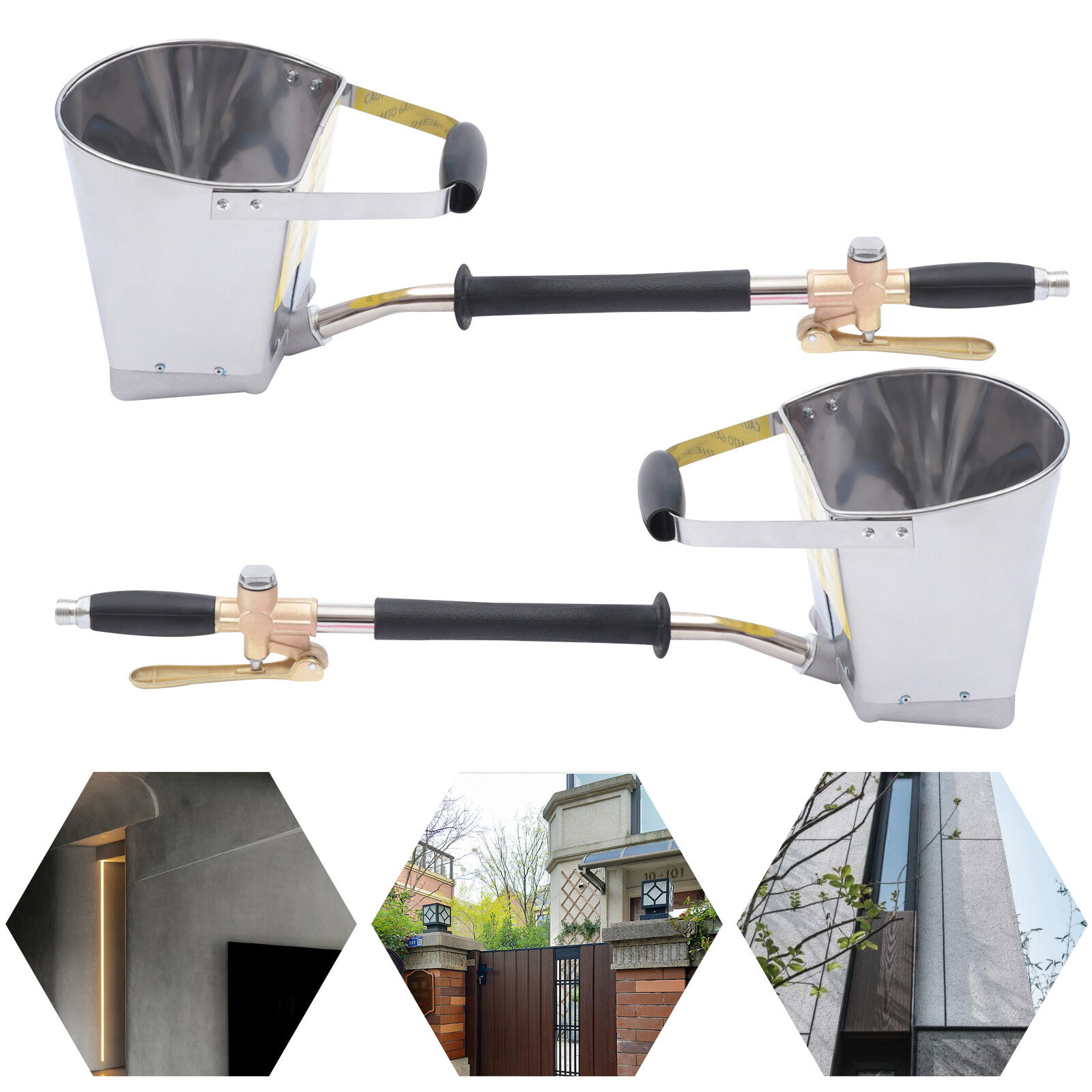 2* Cement Mortar Sprayer Hopper 4 Jet Paint Wall Concrete Stucco Spray Gun Tool Unbranded Does Not Apply - фотография #2