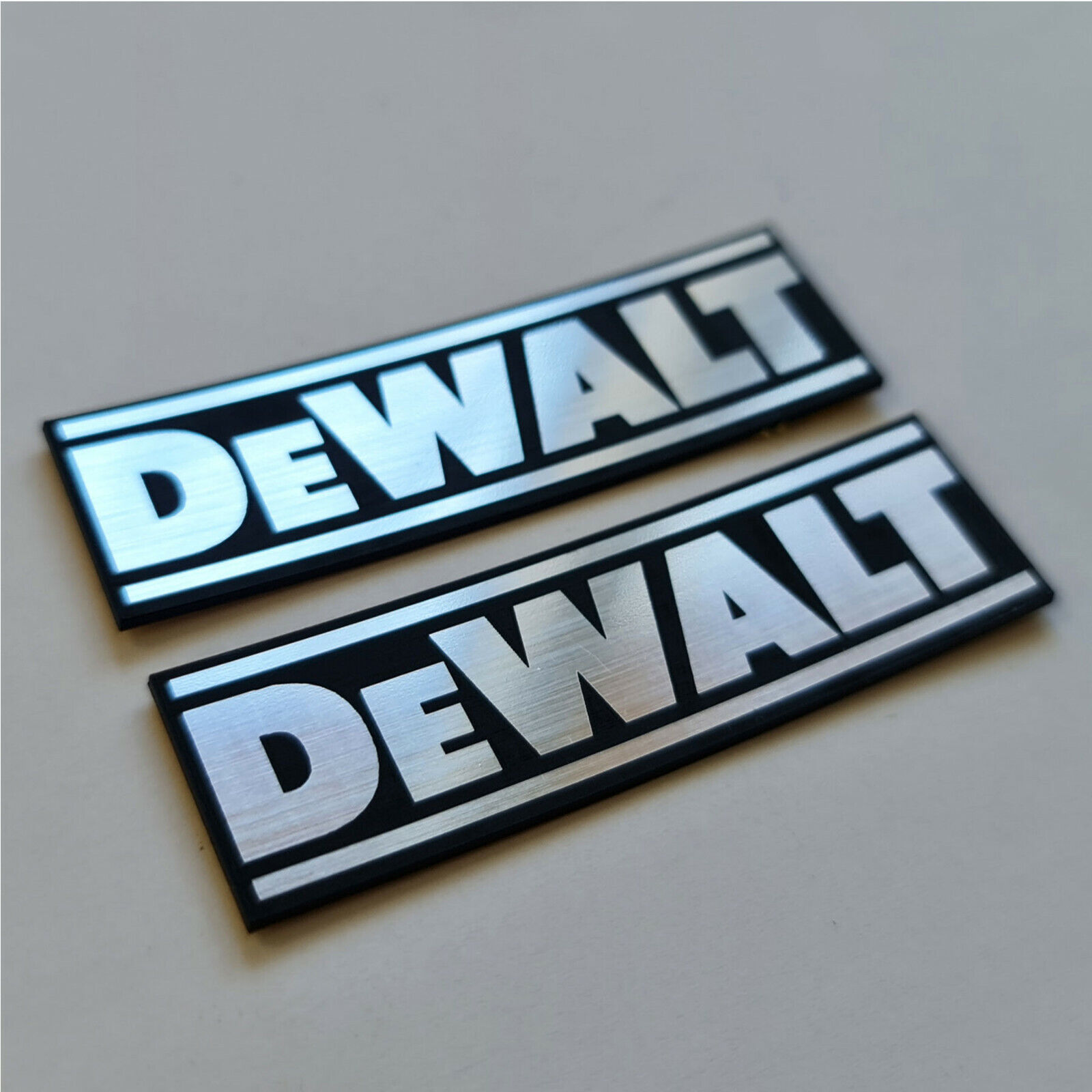 DeWalt - Sticker Case Badge Decal - Chrome Reflective - Two Emblems  Unbranded Does Not Apply