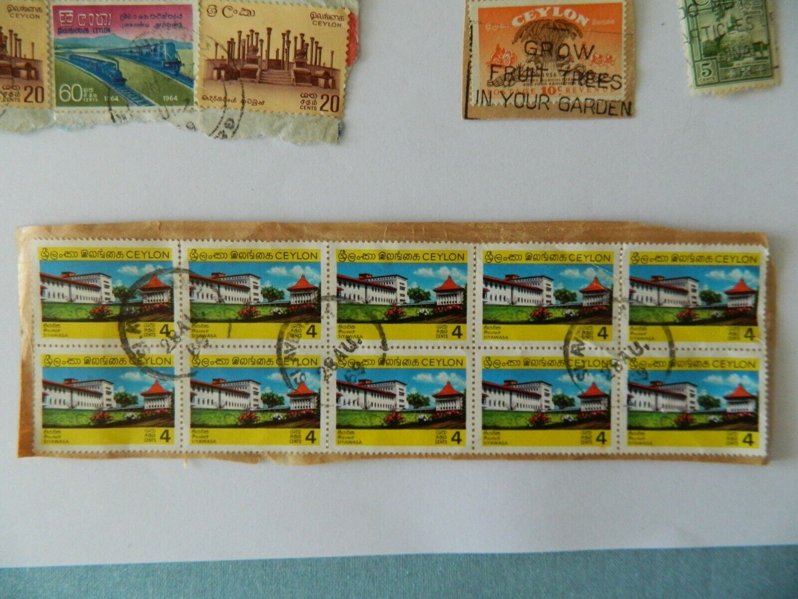 Vintage Stamps Ceylon 1960s Green Blue Yellow 6pcs Без бренда - фотография #3