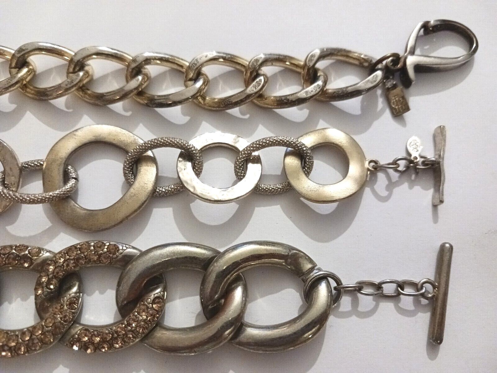 Heavy chunky chain bracelets. Lisner, Premier designs, 8" long. toggle, box + Lisner does not apply - фотография #3