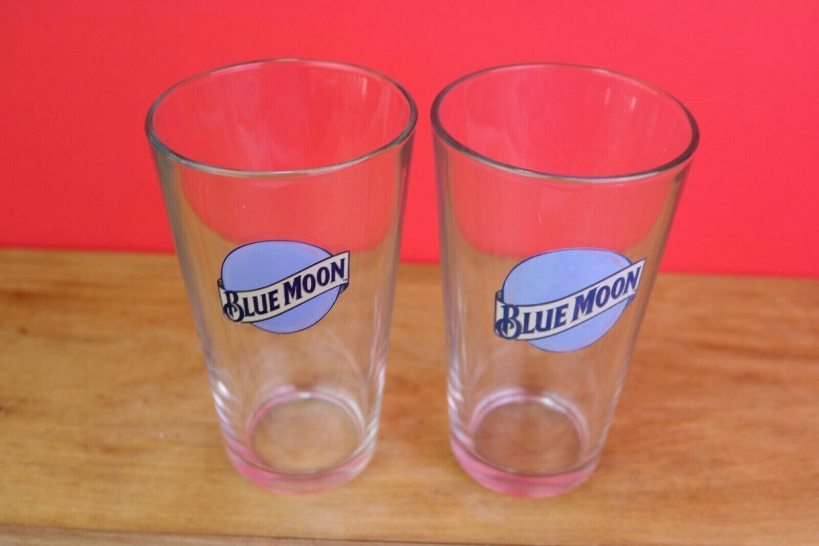 Blue Moon Beer Pint Glasses Set of 2 Barware Blue Moon - фотография #4
