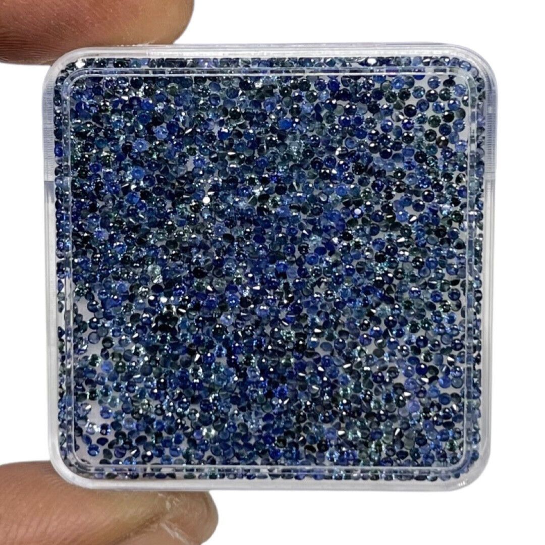 50 Pcs Natural Rich Blue Sapphire 1mm Round Cut Calibrated Loose Gemstones Lot Selene Gems