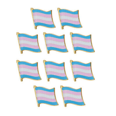 LOT OF 10 TRANSGENDER FLAG PIN 0.5" Trans Pride LGBTQ Hat Jacket Tie Lapel NEW Без бренда