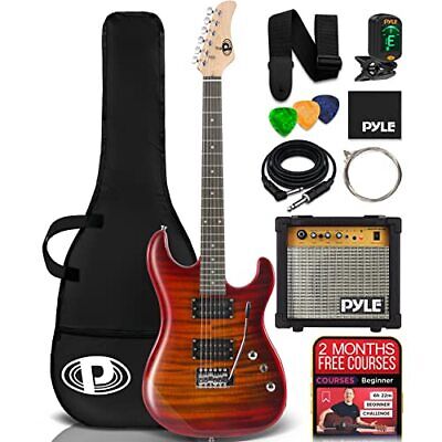Pyle 39" 6 String Electric Guitar Kit with Amplifier and Accessory Kit (Red) Pyle PEGKT99RD.X9