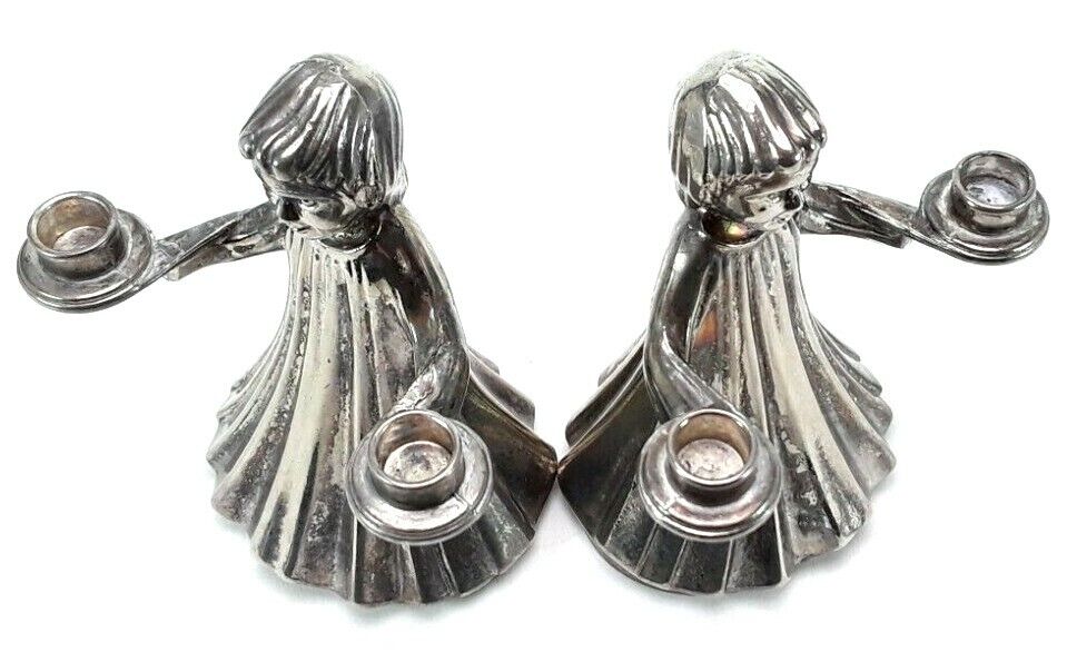 Vintage Choir Girl Mini Taper Candle Holders - Silver Tone -  Made in Italy Unbranded Candle Holders - фотография #7