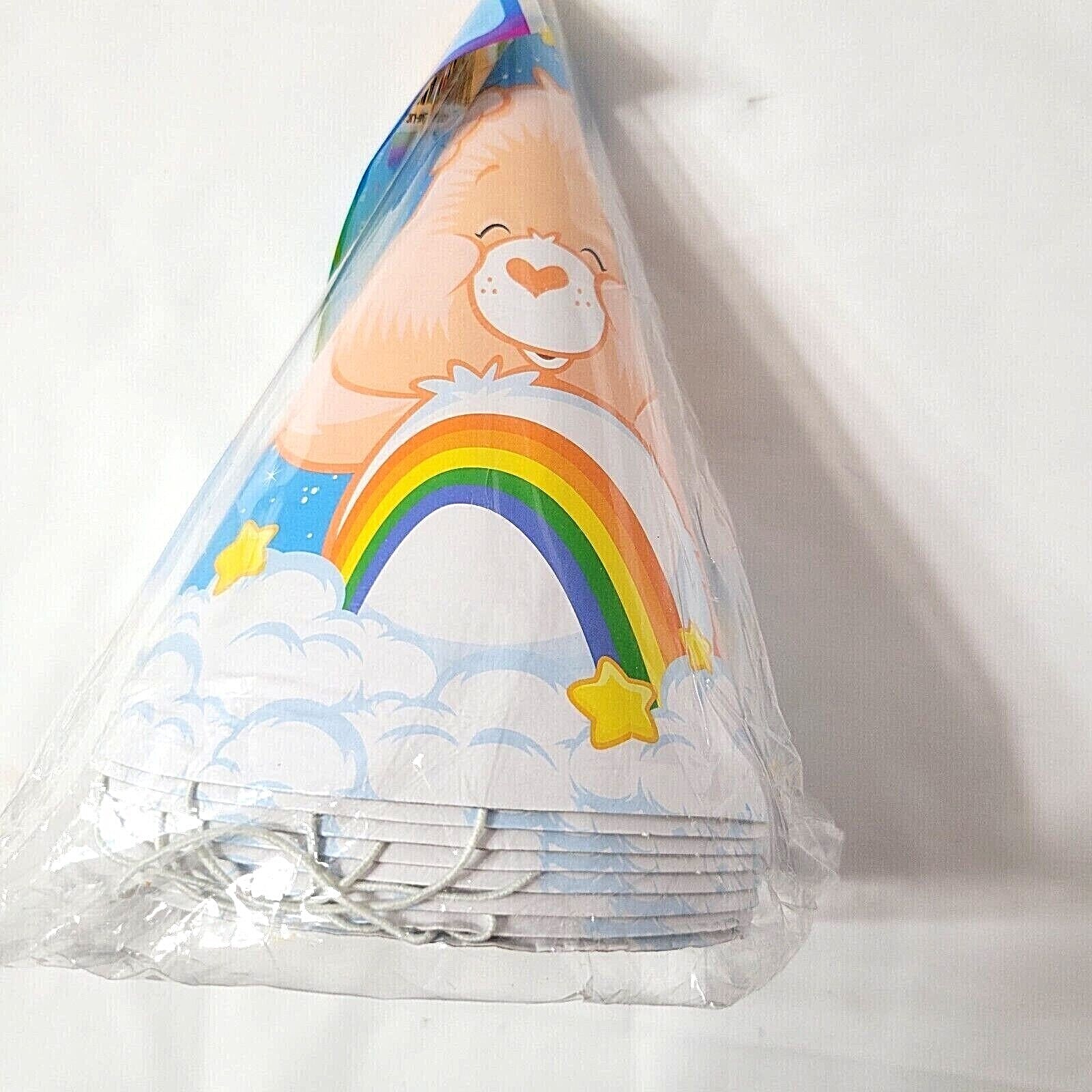 Care Bears Party Supplies Rainbow Colors 2 sz Plates Bags Cups Hats Napkins 2002 DesignWare / AMC Does Not Apply - фотография #10