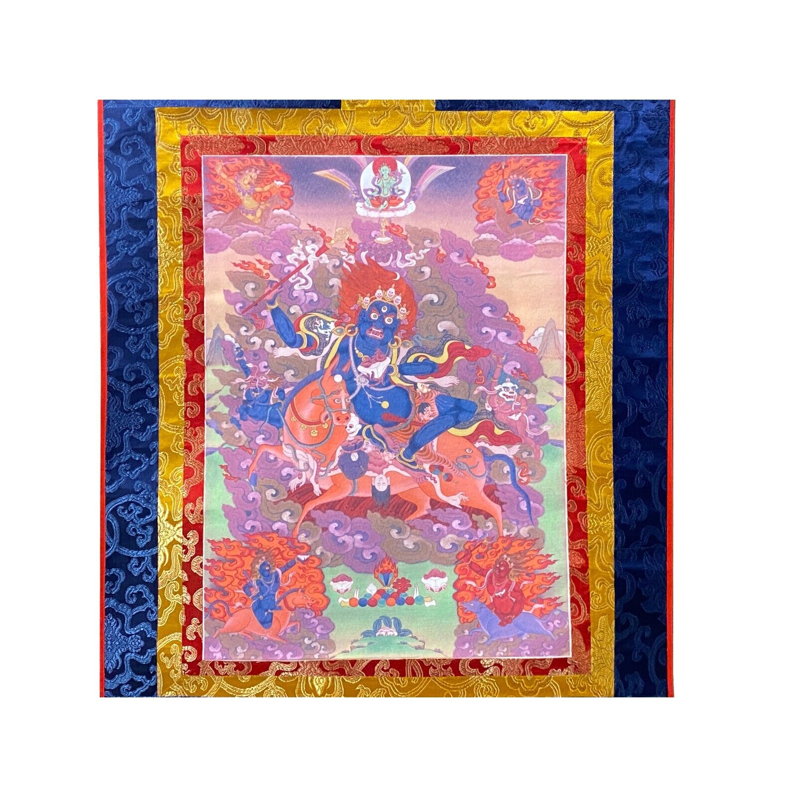 Tibetan Print Fabric Trim Protector Deity Art Wall Scroll Thangka ws2167 Без бренда - фотография #2