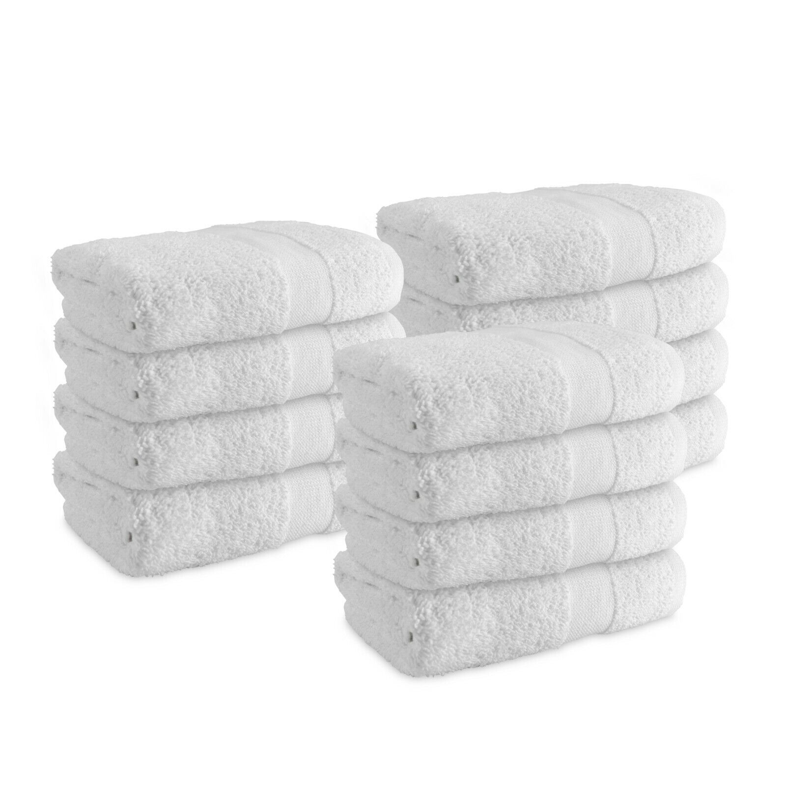 12 Pack of Admiral Hand Towels - White - 16 x 27 - Bulk Bathroom Cotton Towels  Arkwright