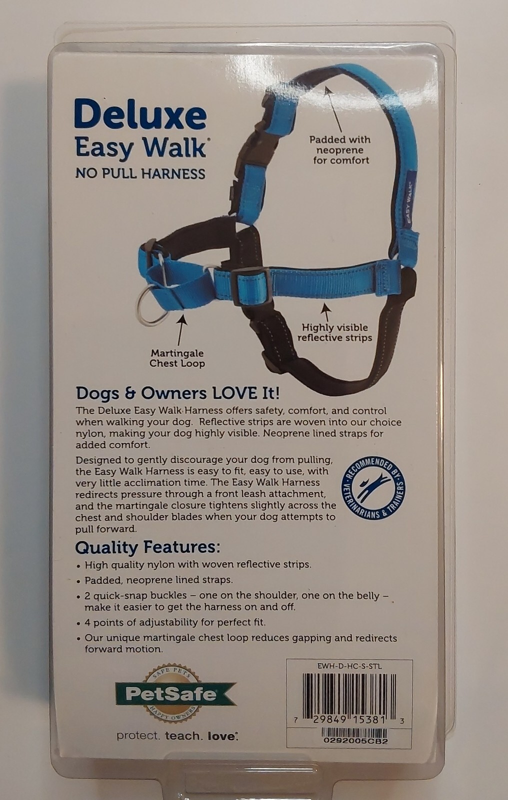 PetSafe Deluxe Easy Walk No Pull Dog Harness Reflective Size Small Steel/Black PetSafe - фотография #2