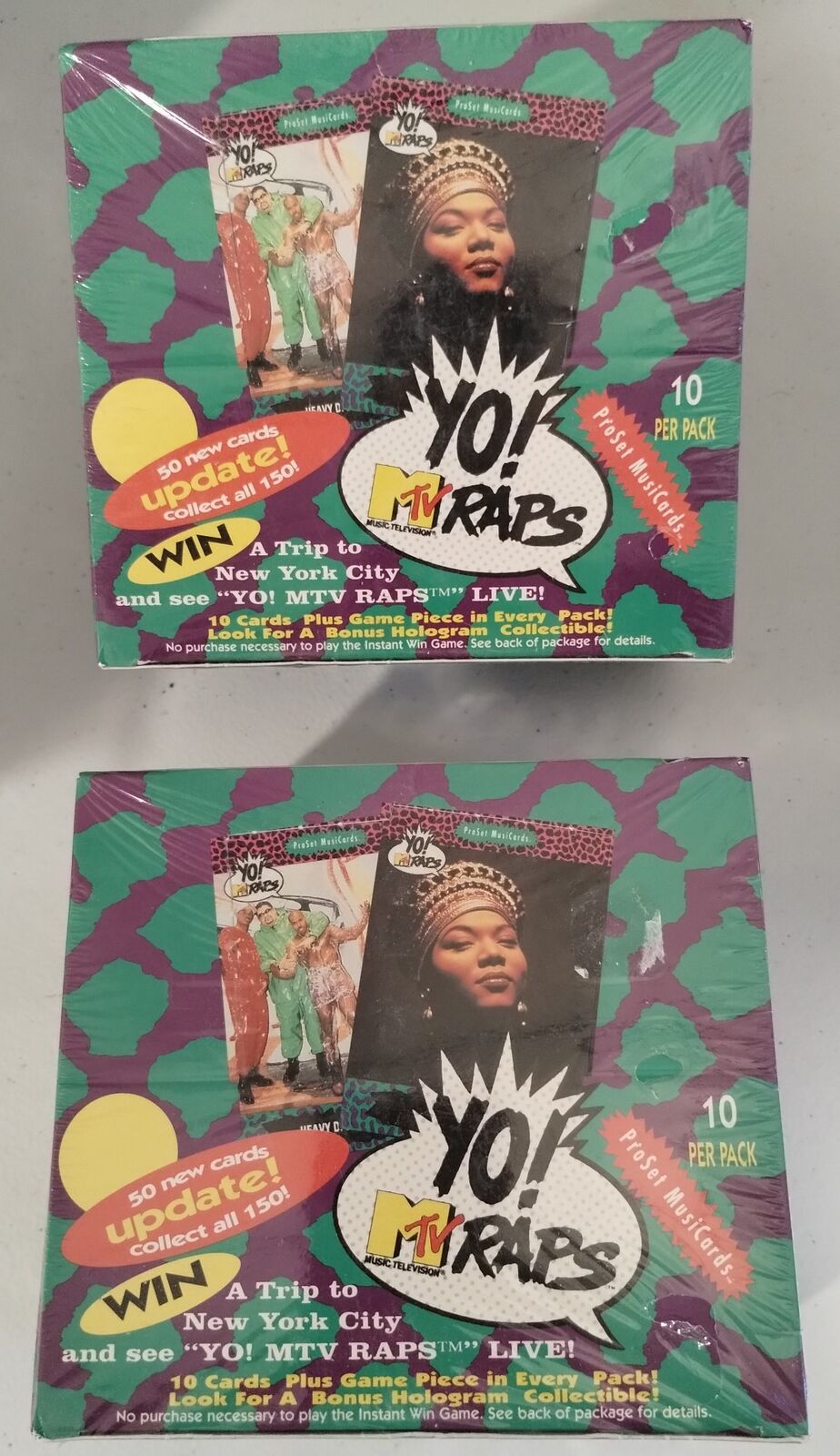 (2) 1991 PRO SET YO! MTV RAPS SERIES 2 UPDATE BOXES SEALED 36 PACKS PER BOX x2 Без бренда