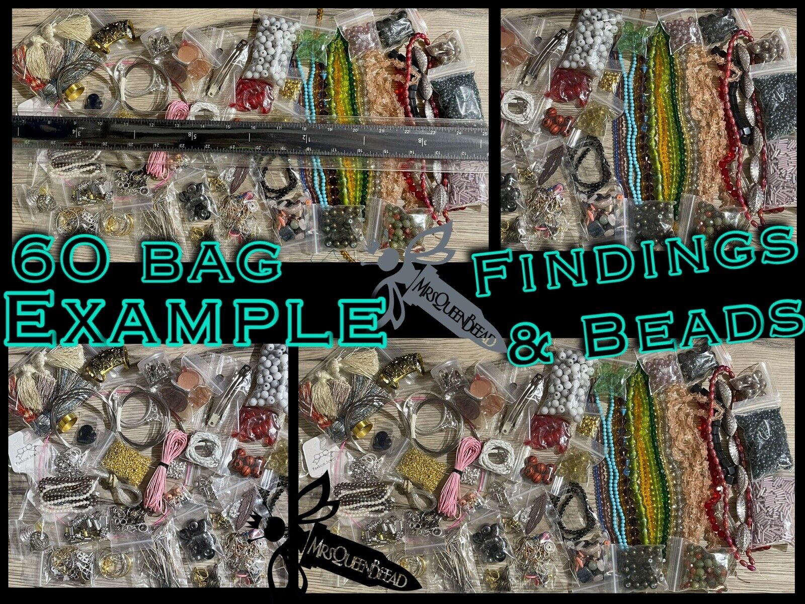 60 bags HUGE MIX Jewelry DIY LOT 👑🐝 Great Stater Kit 👑🐝 Beads & Findings MrsQueenBeead 60 Bag