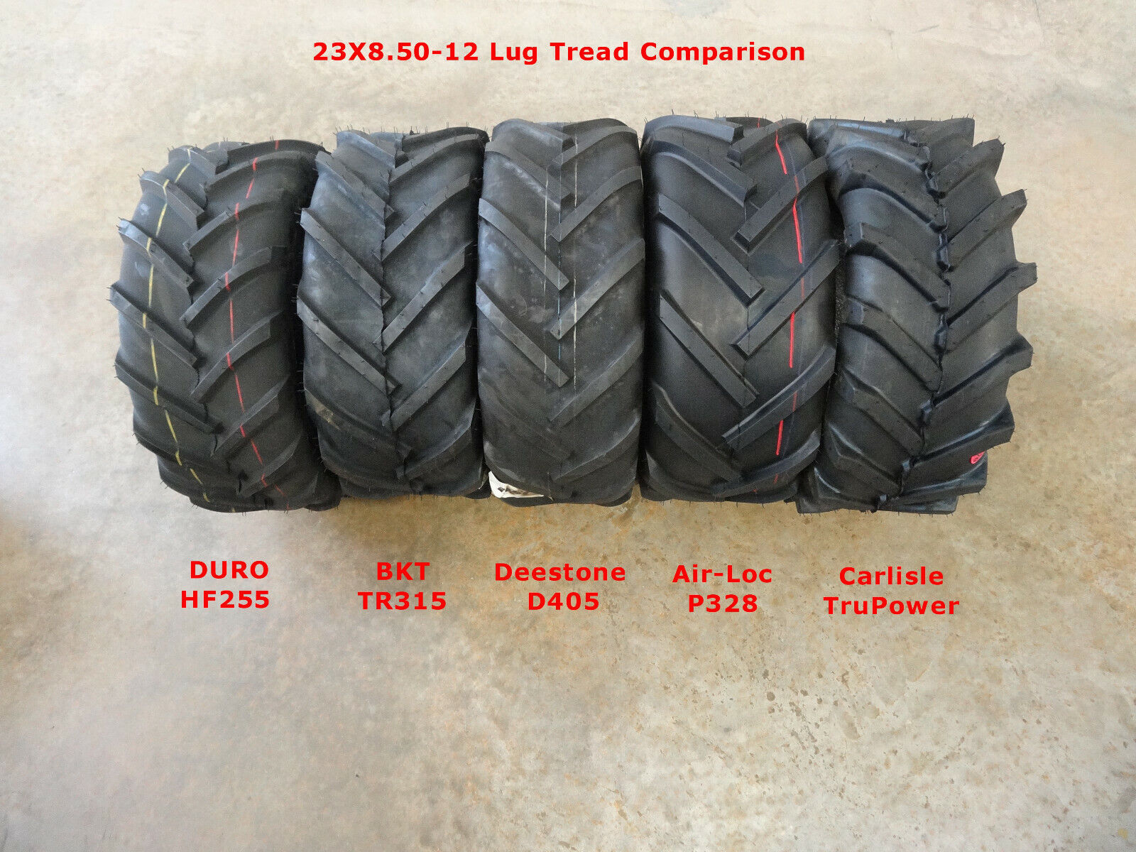 TWO 23X8.50-12 Air-Loc R1 Bar Lug Traction Tires 6 ply Lawn Tractor WIDE TREAD! Air-Loc LG4909 - фотография #5
