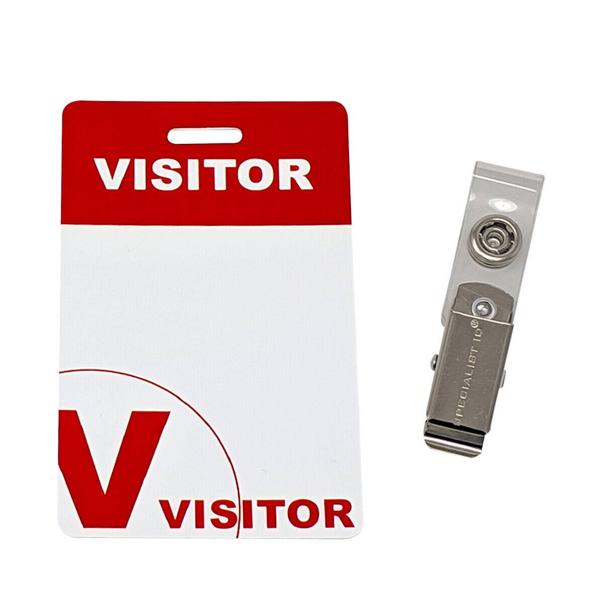 25 Pack - Heavy Duty Visitor Pass Badges with ID Clips - Reusable & Re-Writable Specialist ID SPID-9860 - фотография #6
