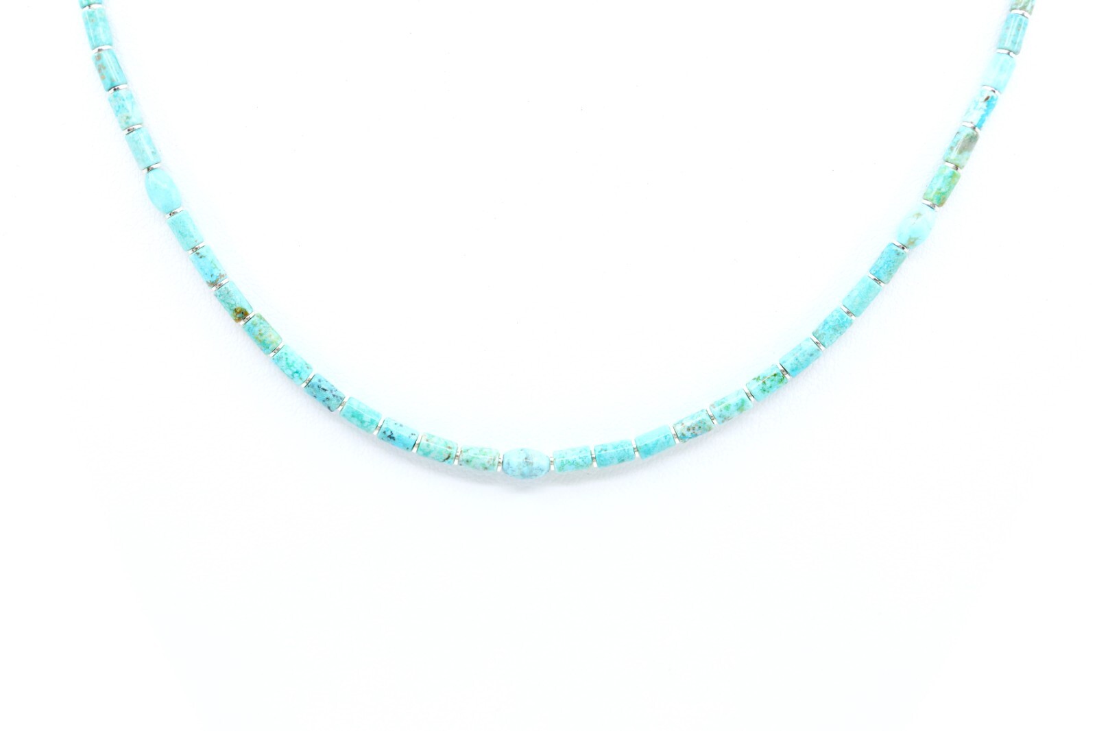 Dainty 3mm Arizona Turquoise Heishi Necklace Melon Bead Gemstone Fashion Choker JenHerrmannJewelry - фотография #2